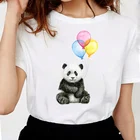 Женская одежда с рисунком панды, милая Цветочная Одежда для питомцев, повседневная женская футболка с принтом в стиле Харадзюку, футболка, женская футболка