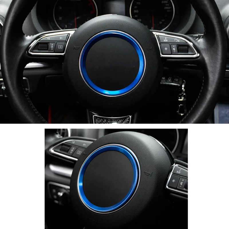 3D алюминиевую отделку чехол рулевого колеса автомобиля кольцо для Audi A1 A3 A4 A5 A6 A7 Q3