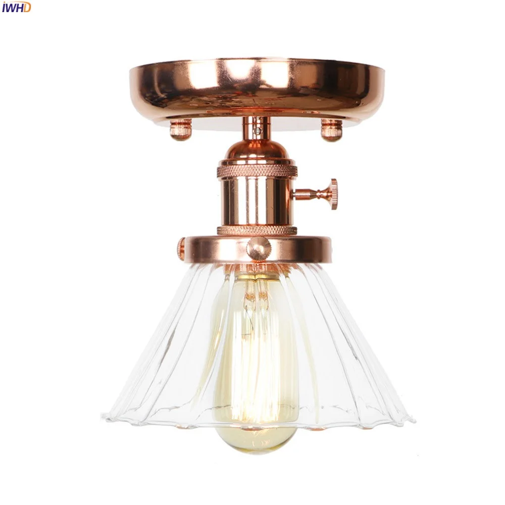 

IWHD Nordic Rose Gold Glass Ceiling Lights Fixtures Porch Balcony Living Room Light Modern Ceiling Lamp Plafonnier Lampara Techo
