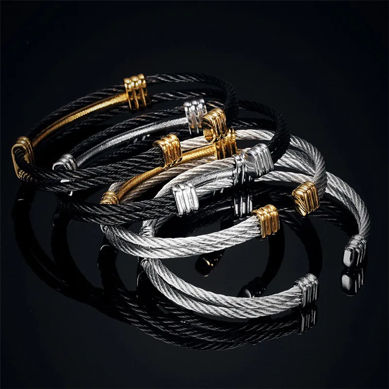 Браслет женский Modyle винтажный из нержавеющей стали в стиле панк трехслойный