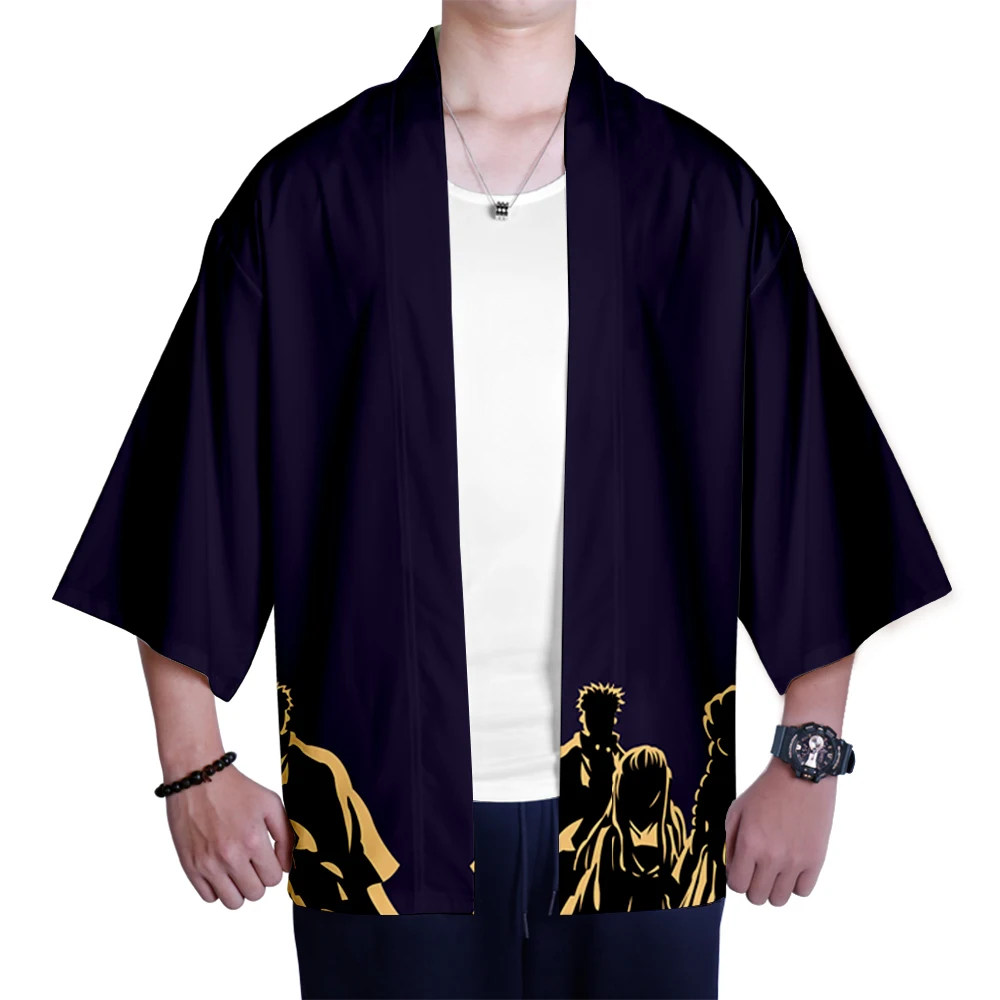 

Japanese Kimono Cardigan Men Demon Slayer Cartoon Male Samurai Costume Kimono Mens Kimono Shirt Blouse Streetwear sweatshirt