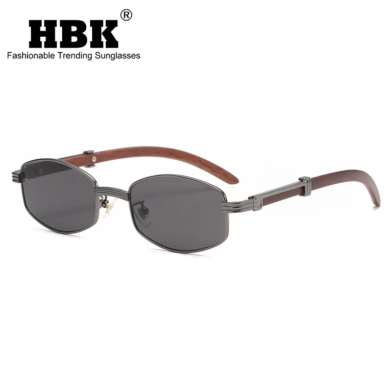 

Солнцезащитные очки HBK мужские и женские, винтажные прямоугольные солнечные очки в стиле панк, с металлическими затемненными линзами, под д...