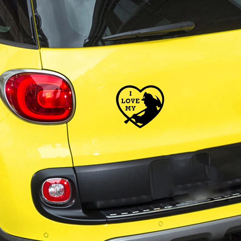 Персонализированные модные принты сердце любовь Мой Пожарный я наклейки для