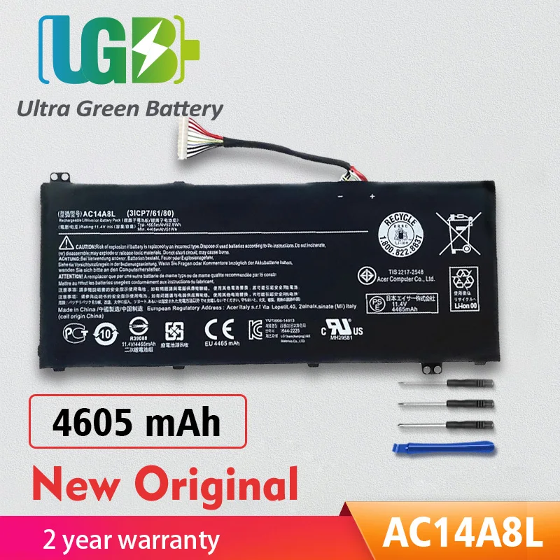

UGB новый оригинальный AC14A8L Аккумулятор для Acer Aspire VN7-571 VN7-571G VN7-591 VN7-591G MS2391 Acer V15 Nitro