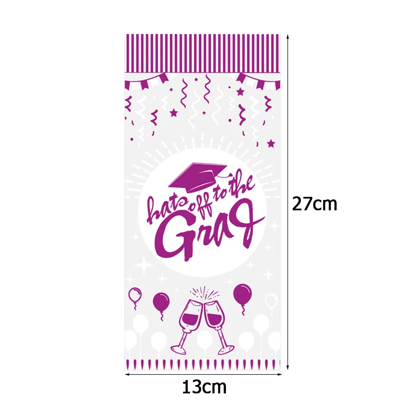 

50pcs Graduation Cookie Packing Plastic Bags Graduation Cellophane Party Bags Treat Candy Bag Festival Party Favor Gift