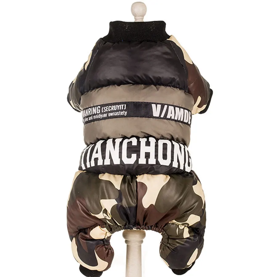 Зимние теплые Pet Одежда с принтом в виде собак собака пальто куртка