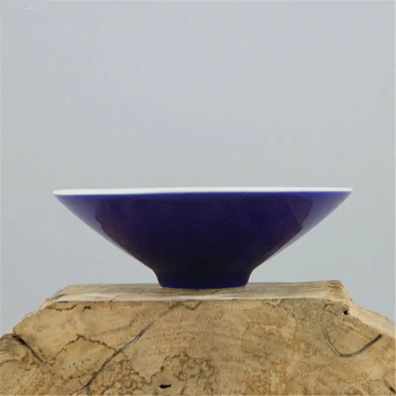 

Старые антикварные фарфоровые синие бамбуковые шляпы чаша синие глазурованные коллекционные украшения домашний Декор украшение для стола