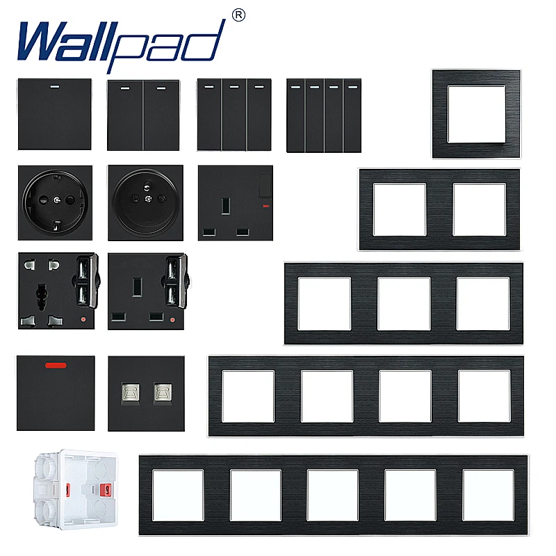 Универсальная 3-контактная розетка с 1 переключателем Wallpad роскошная настенная