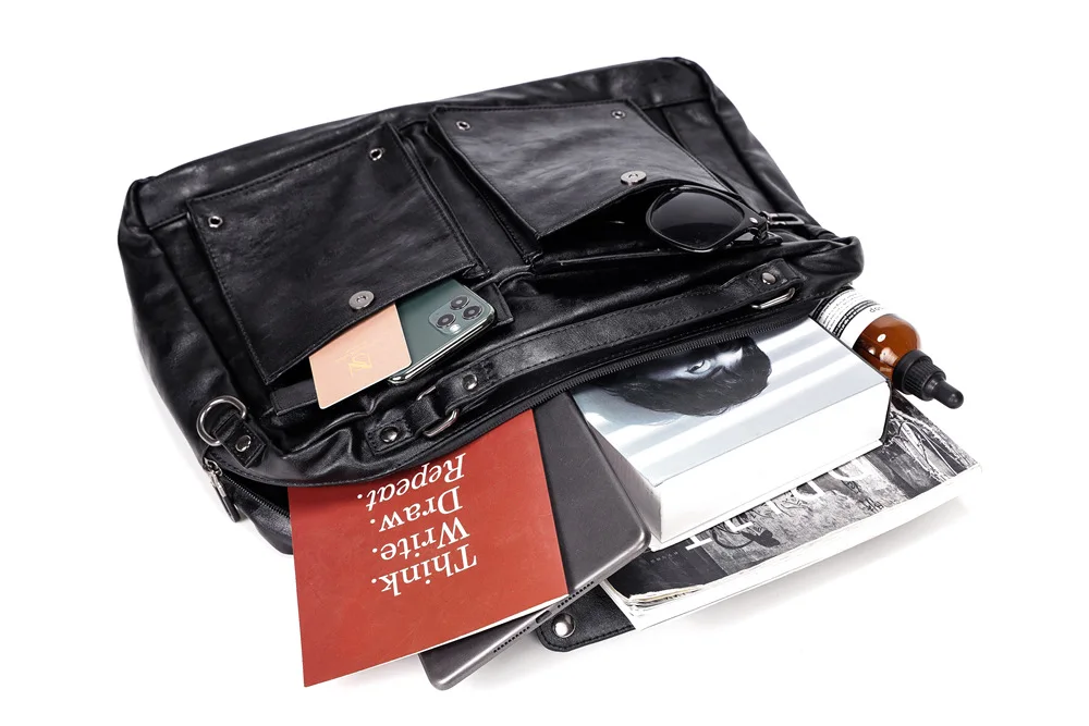 

New Fashion Men Bag Leather Men's Briefcase Large Capacity Business Handbags Male Shoulder Messenger Bags Laptop Bags