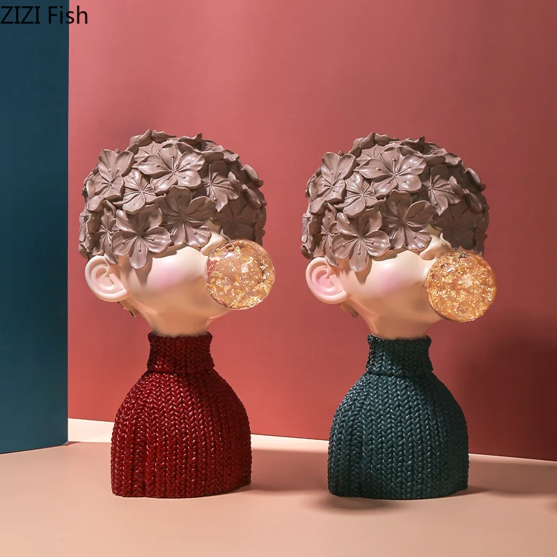 Статуя из смолы для портретов украшение стола Хрустальный бюст мальчика