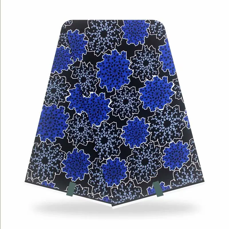 

Popular Wax African Fabric 2021 High Quality Embroidered Ankara 100% Cotton Print Fabrics 6 Yards For Party Dress Wax-H0118