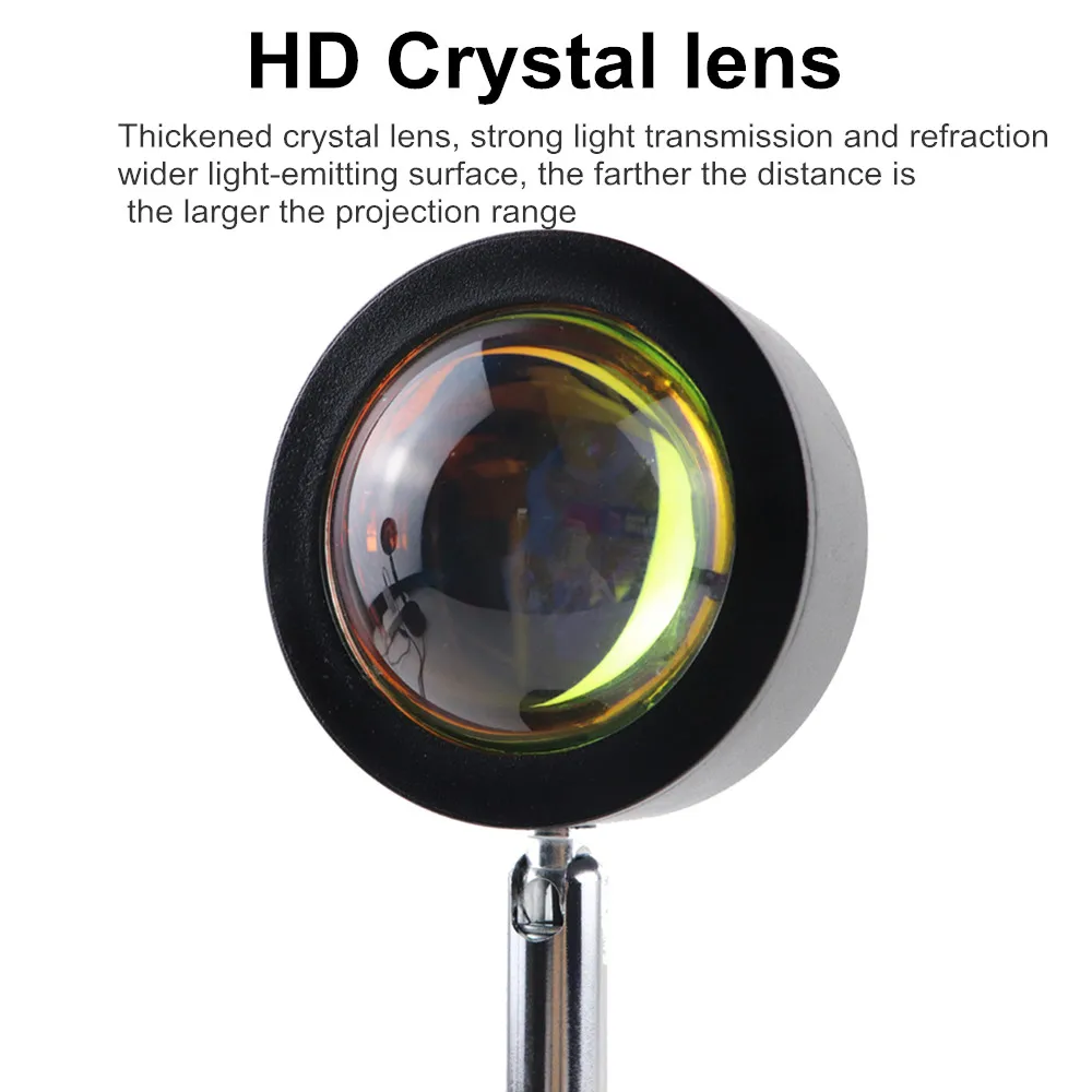 

LED Sunset Projection Night Lights Live Broadcast Background Projector Lights Rainbow Lamp Decoration For Bedroom aros de luz