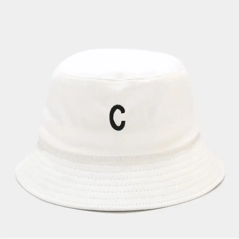 Панама с вышивкой и надписью C для мужчин женщин Модная хлопковая уличная шапка
