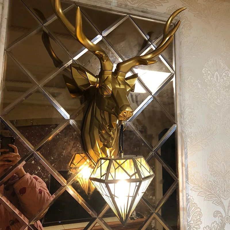 Винтажный светодиодный светильник Wonderland в стиле ретро настенный с рогами