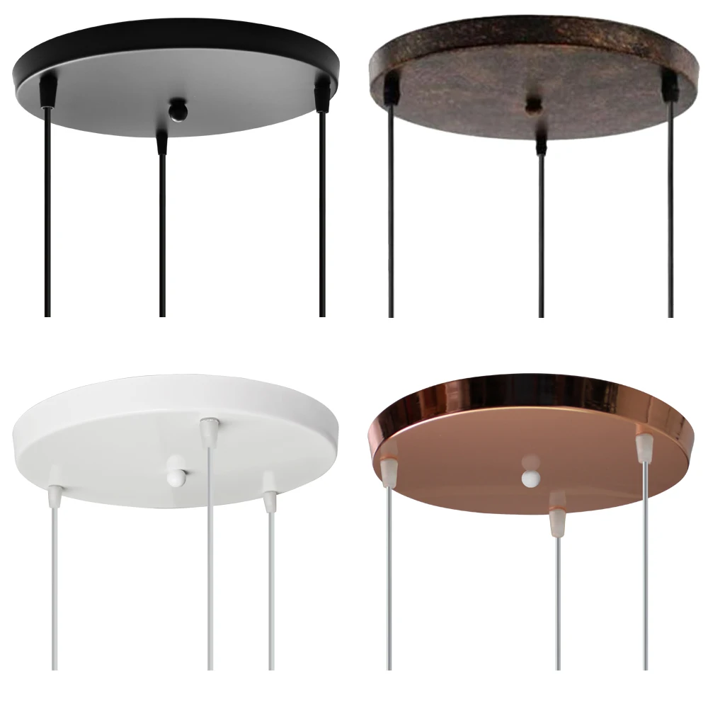 Accesorios de placa de techo DIY, accesorios de luz de 3 agujeros, Base de placa de techo redonda, lámpara colgante, Base de disco, dosel de techo