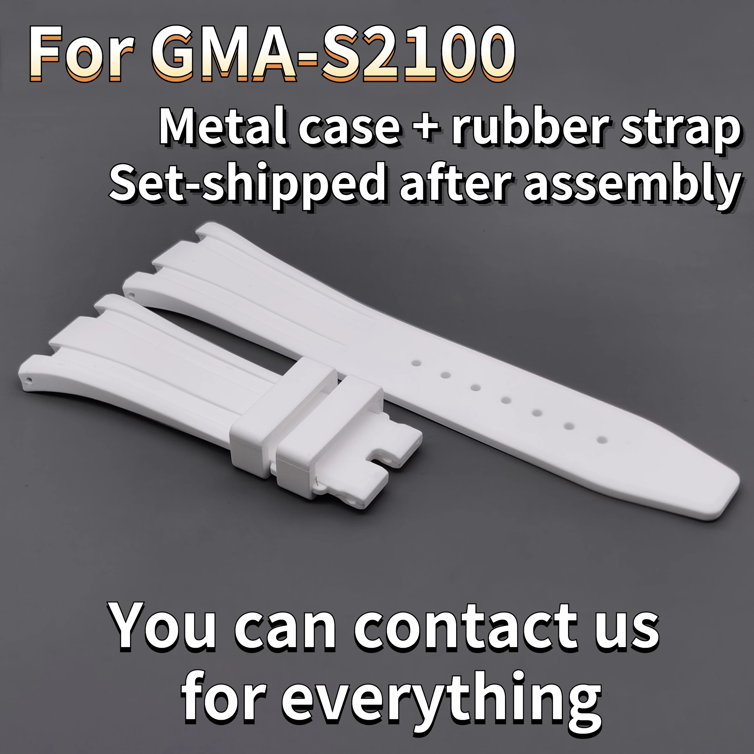 Флюорорезиновый ремешок для часов с металлической рамкой модели GMAS2100 | Наручные