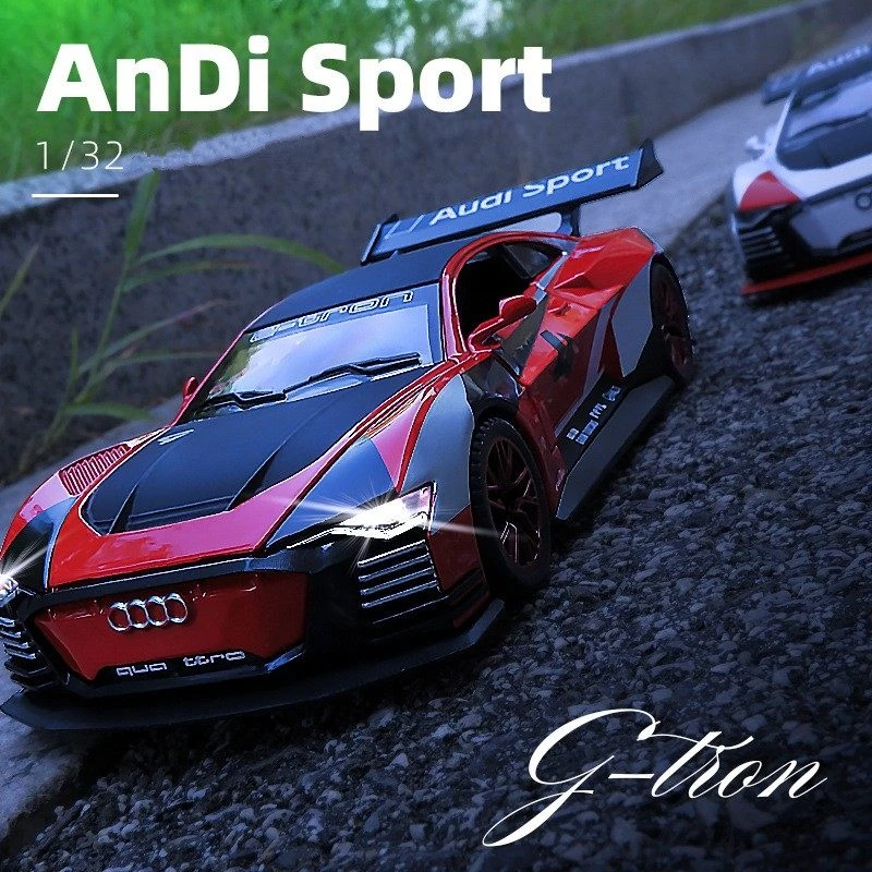 

Модель гоночного автомобиля AUDI GT Le Mans в масштабе 1:32, литой металлический игрушечный автомобиль, модель имитации звука светильник, коллекцио...