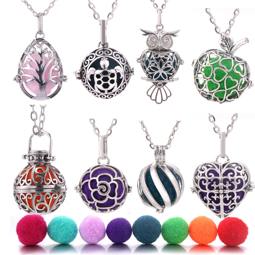 

Spherical Amulet Aromatherapy Necklace Opening Music Ball Perfume Oil Diffuser Necklace Fashion Jewelry Suitable for Women