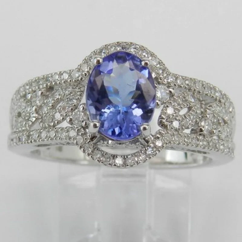 

Deluxe and Exquisite Blue Diamond Female Creative Ring Wedding Bride Princess Love Size 6-11