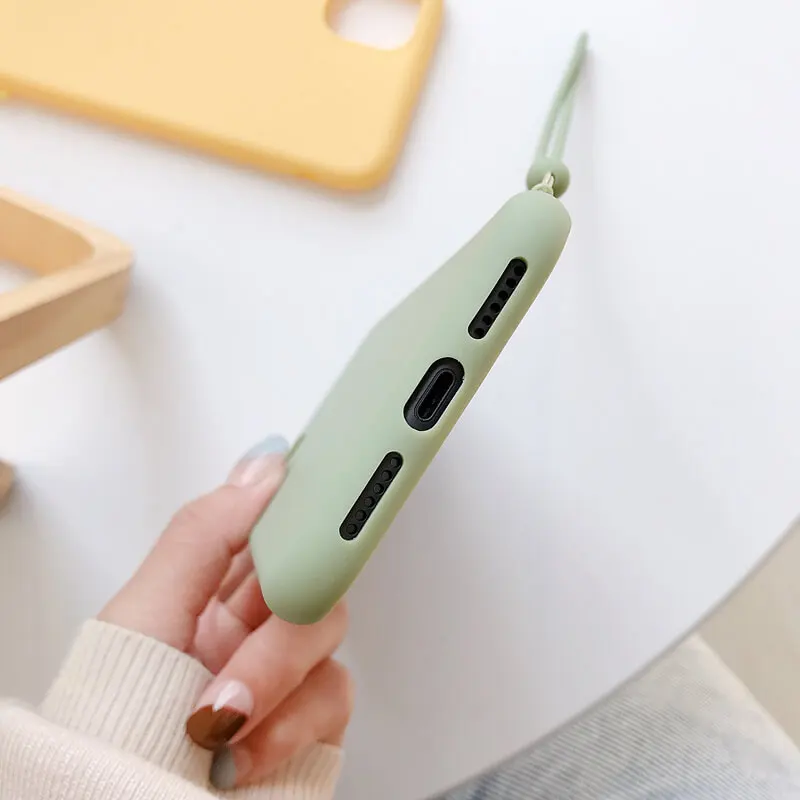 Ручной ремешок чехол для женщин iphone 11 11Pro Max XS X XR конфетный цвет желеобразный 6 6S 7 8