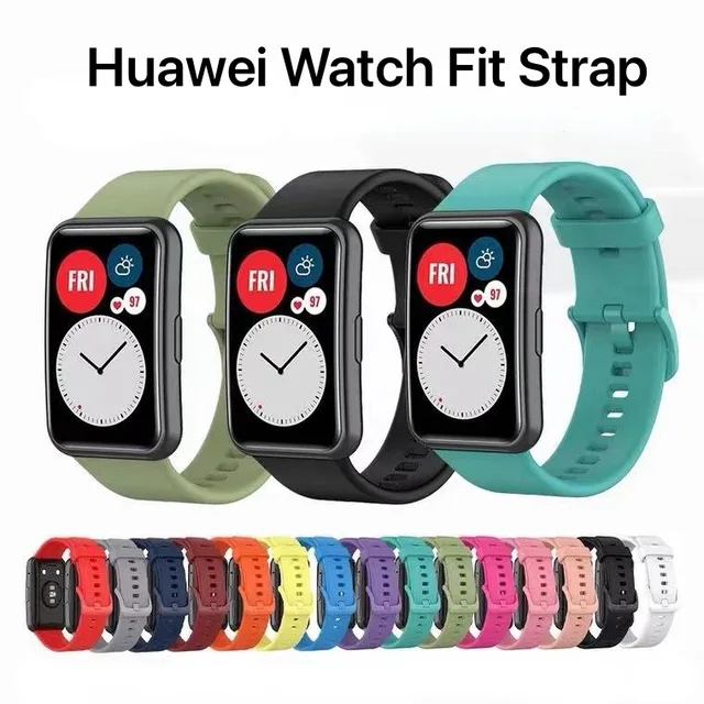 Silicone strap for Huawei Watch Fit Original Smartwatch replacement strap with Watch protection case for Huawei Watch Fit band 1