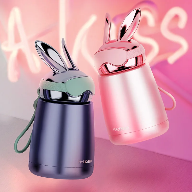 Портативный термос в форме милого кролика 4 цвета Изолированная бутылка для воды
