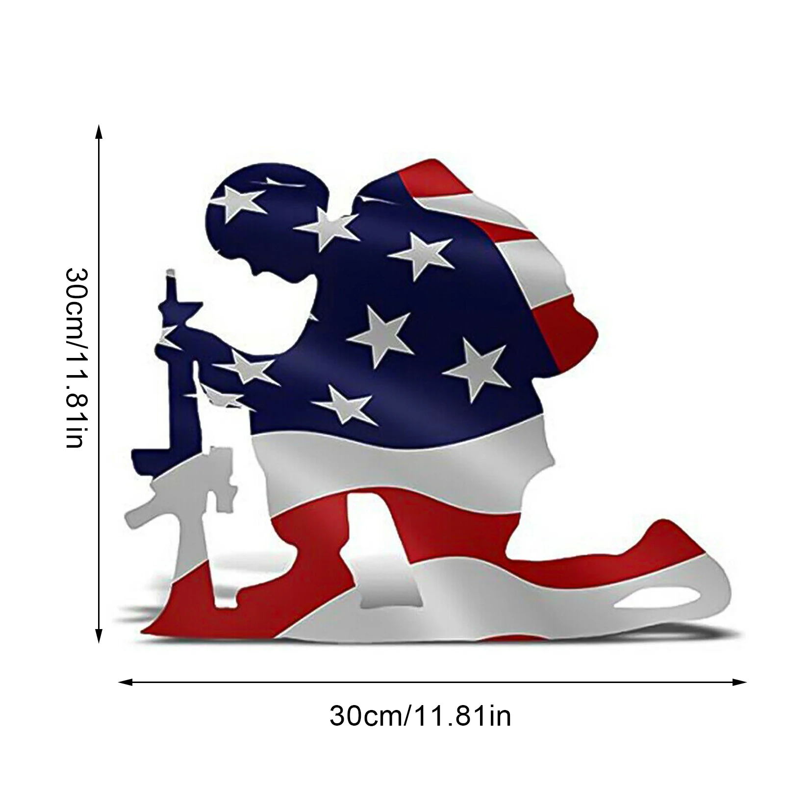 

Independence Day Decorative American Flag Kneeling Soldier Art handmade bright American flag red blue white colors Accessories