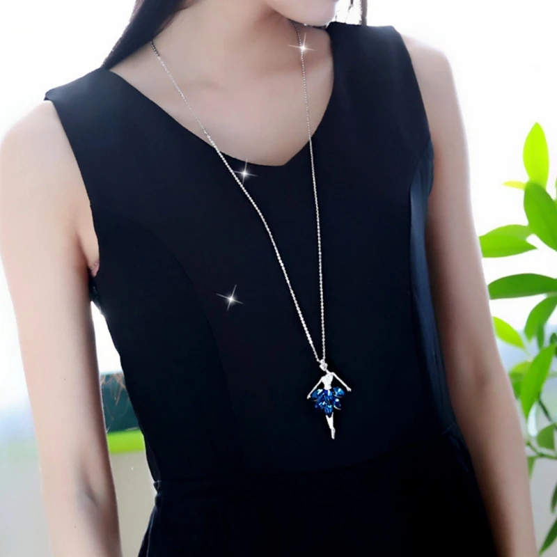

Sweater Necklace Long Pendant Ballet Girl Women Fashion Clothes Decoration Chain 69HB