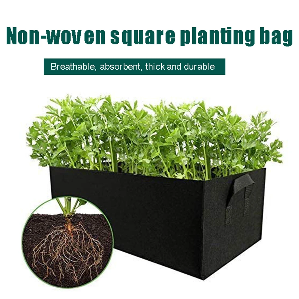 

Square Plant Vegetable Grow Bag Pots Thick Non-woven Fabric Planting Bags Flower Planter Garden Gardening Tools