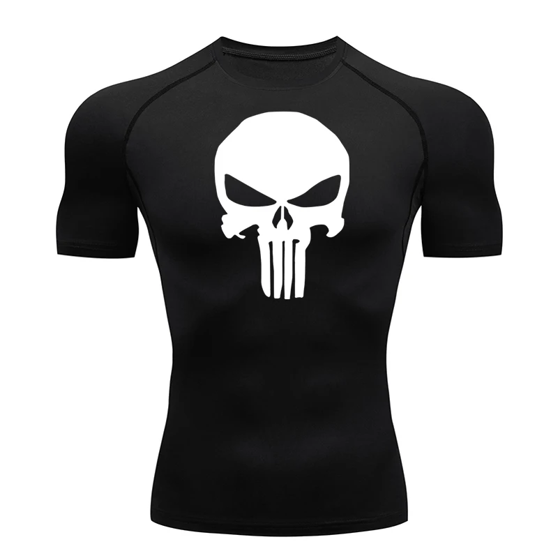 

Sports Quick-drying T-shirt Men's Running Top Black Fitness shirt Bodybuilding Sweat Gym Compression shirt Summer Workout Top