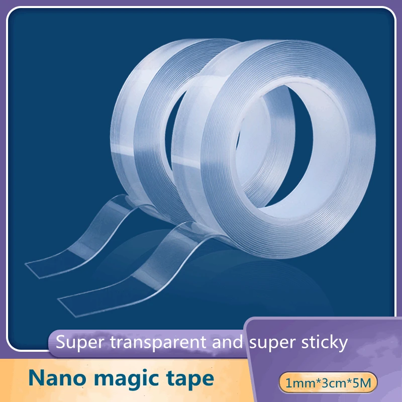 1 м/5 м нано волшебная лента Двусторонняя прозрачная без следов многоразовая