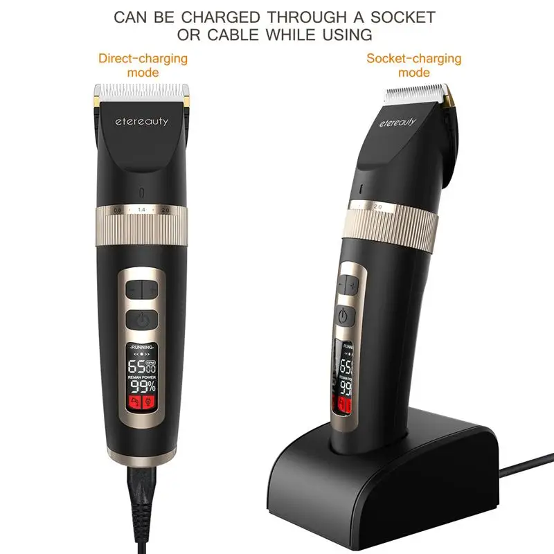 Умный ЖК перезаряжаемый бесшумный триммер для стрижки волос набор ухода с