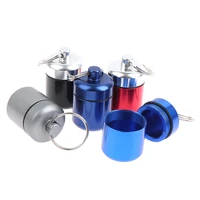 1pcs portable aluminum alloy waterproof pill box container medicine storage box bottle case medicine bottle with key ring