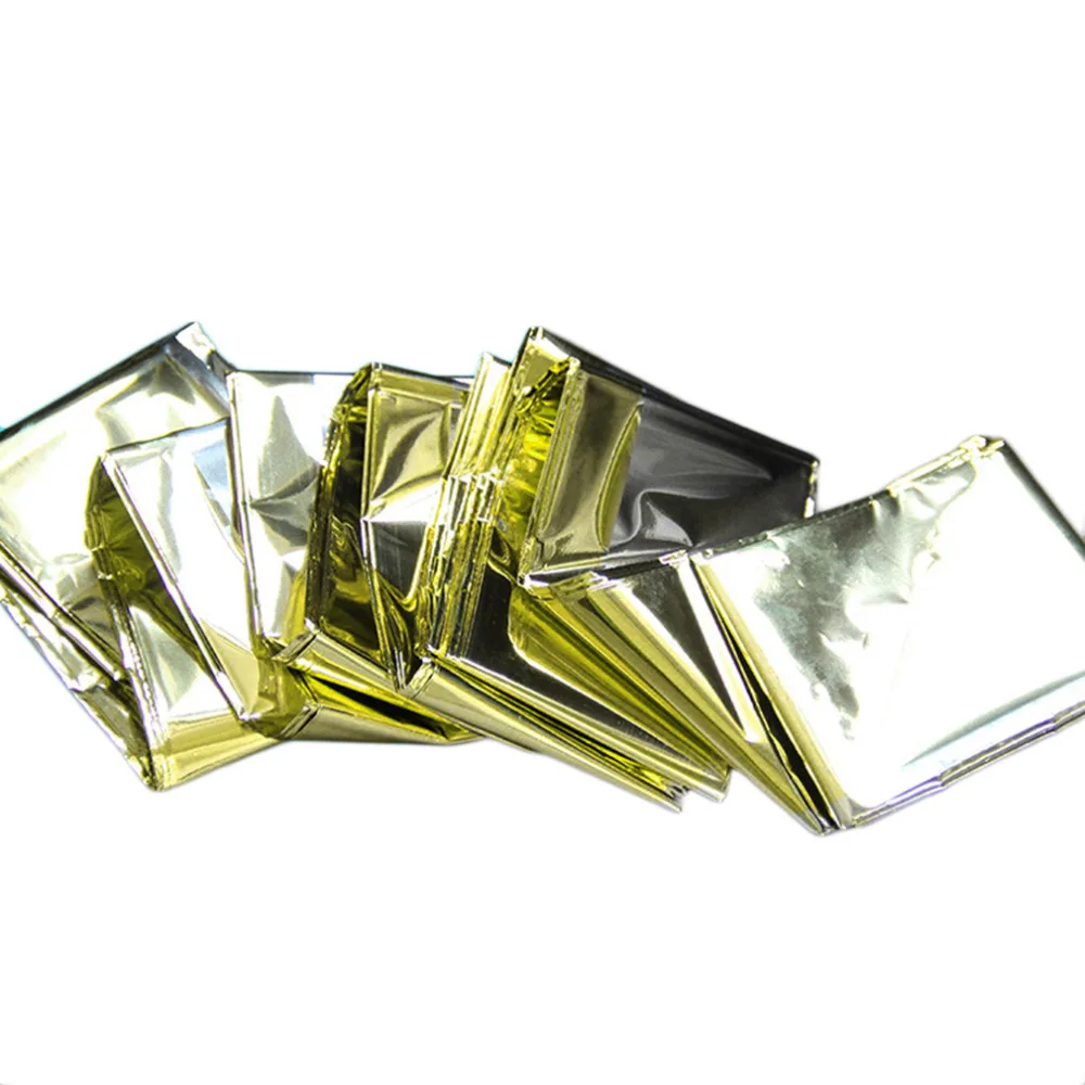 

210*130CM Outdoor Camping Travel Waterproof Military Emergency Blanket Survival Rescue Insulation Curtain Blanket Silver