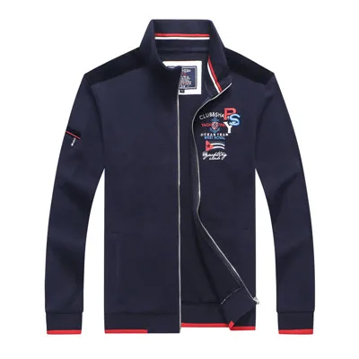 8822-NAVY Новые модные дизайнерские мужские куртки со стоячим воротником, пальто-свитер для мужчин, фирменный Tace& Shark, с вышивкой, Блузон homme,, осенние мужские пальто - Цвет: 8822-NAVY
