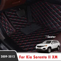 For Kia Sorento 2009 2010 2011 2012 (7 Seats) Car Floor Mats Custom Interior Artificial Leather Carpets Protect Pedals Foot Pads