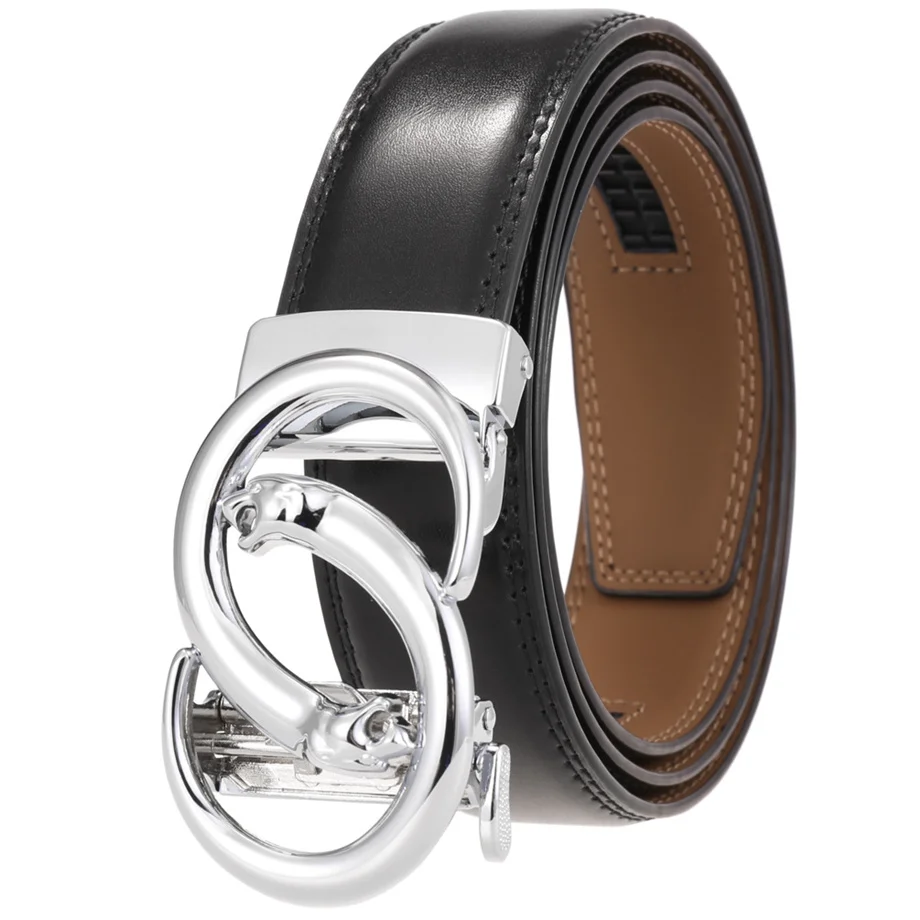 

Black Red Brown Men Belt Automatic Buckle 2021 Famous Brand Top Quality Genuine Luxury Leather Belts For Men Fashion Casual R18