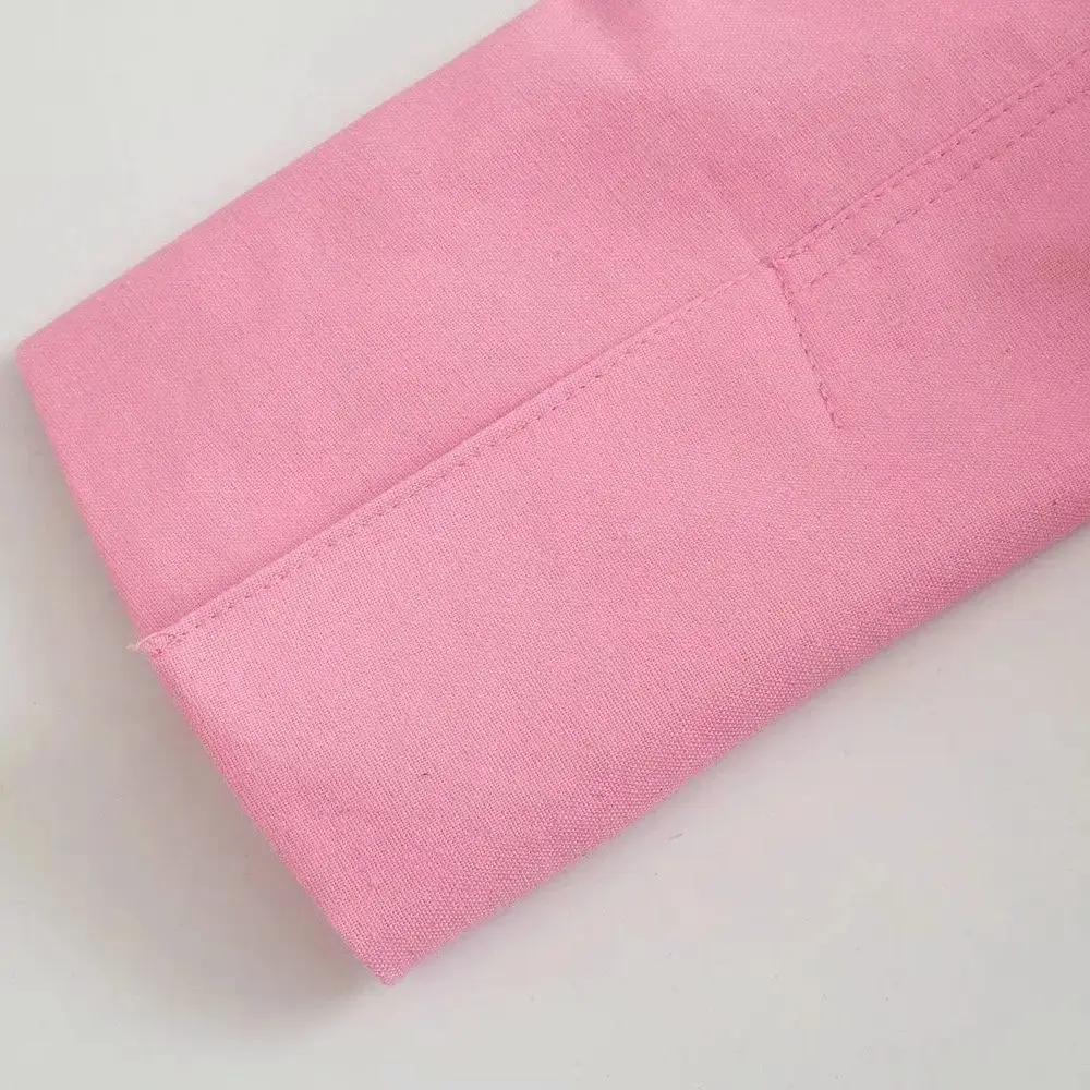 

XNWMNZ 2021 Women Fashion Single Button Cropped Blazer Coat Pink Vintage Long Sleeve Female Outerwear Chic Veste Femme tops