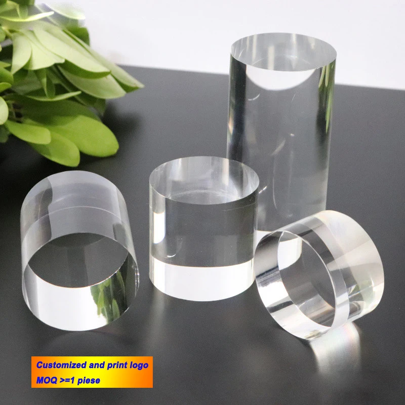 

Acrylic Round Sheet Stamping Block Cosmetics Display Stand Pad Photography Props Ornaments Rings Jewelry Holder Doll Organizer