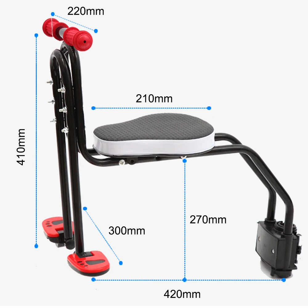 

Mountain Bike Front Seats Mat Children Baby Bicycle Safety Chair With Armrest Bar Pedal Cycling Acccessories