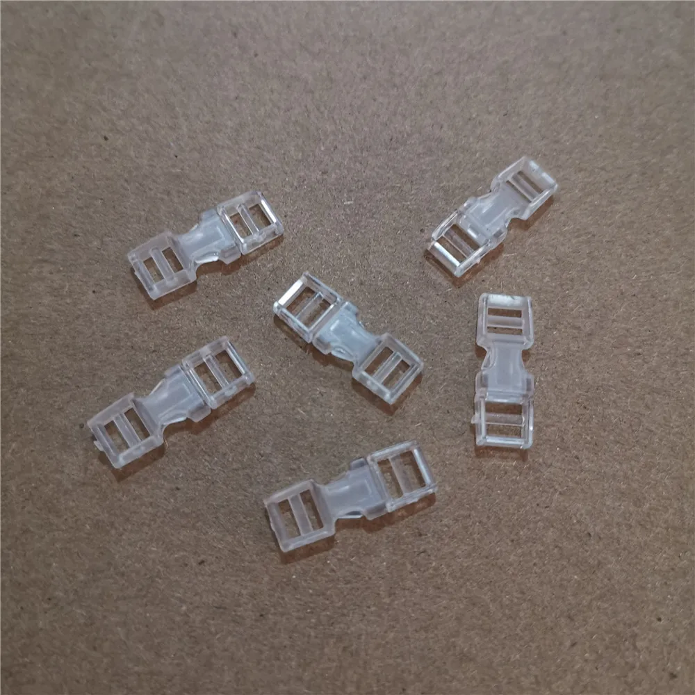 50sets Plastic Tiny 16x6mm Mini Belt Buckles Sewing DIY Patchwork Doll Clothes Adjustable Buttons Accessories Black White Clear - Цвет: clear