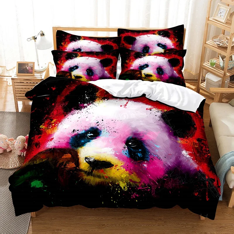 

Colour Panda Bedding Set Duvet Cover Set 3d Bedding Digital Printing Bed Linen Queen Size Bedding Set Fashion Design