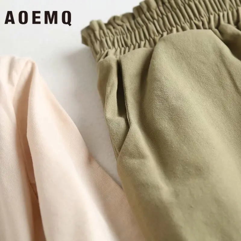 AOEMQ/женские комплекты осень лето повседневные однотонные футболки и штаны с