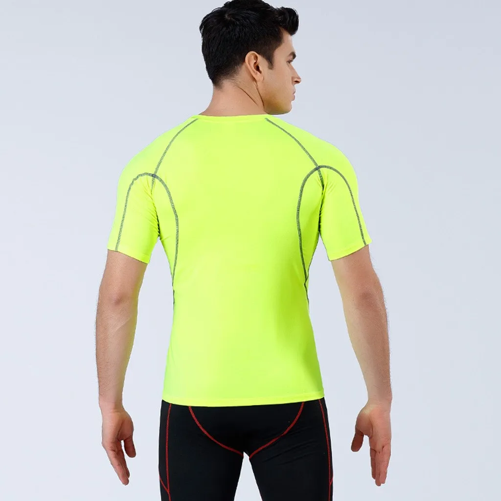 Мужские футболки для бега быстросохнущие Компрессионные спортивные в