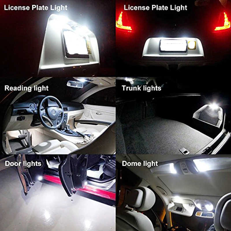

2x W5W T10 LED Canbus Light Bulbs Car Interior Dome Light Trunk Lamp Parking Lights Error Free 12V white for suzuki swift