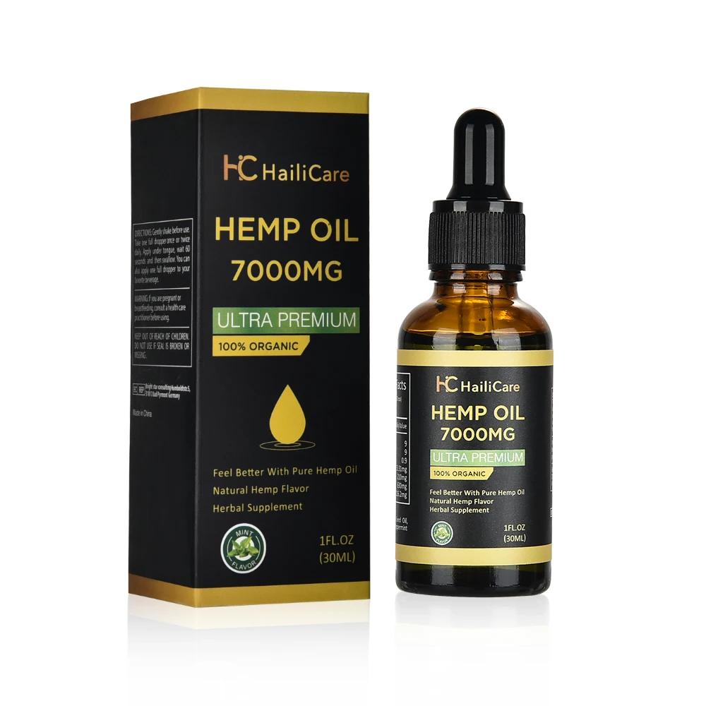 

HailiCare Organic Hemp Oil 7000mg Essential Oils Hemp Seed Extract Hemp Seed Bio-active Drop For Stress Pain Relief Joint Sleep