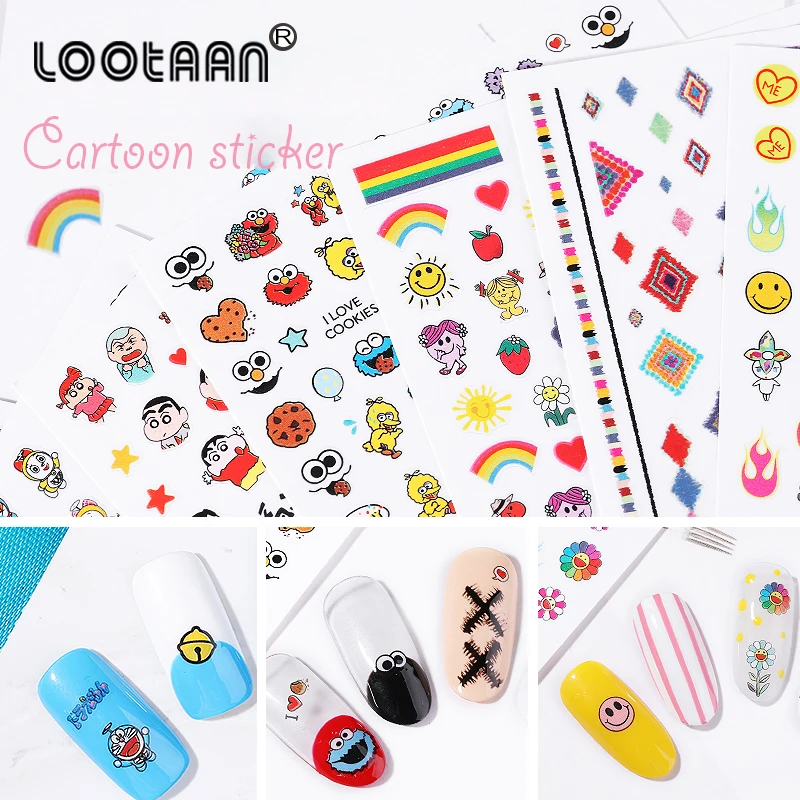 Lootaan наклейка для ногтей с персонажем мультфильма Crayon Shinchan Сэйлор Мун Улица Сезам