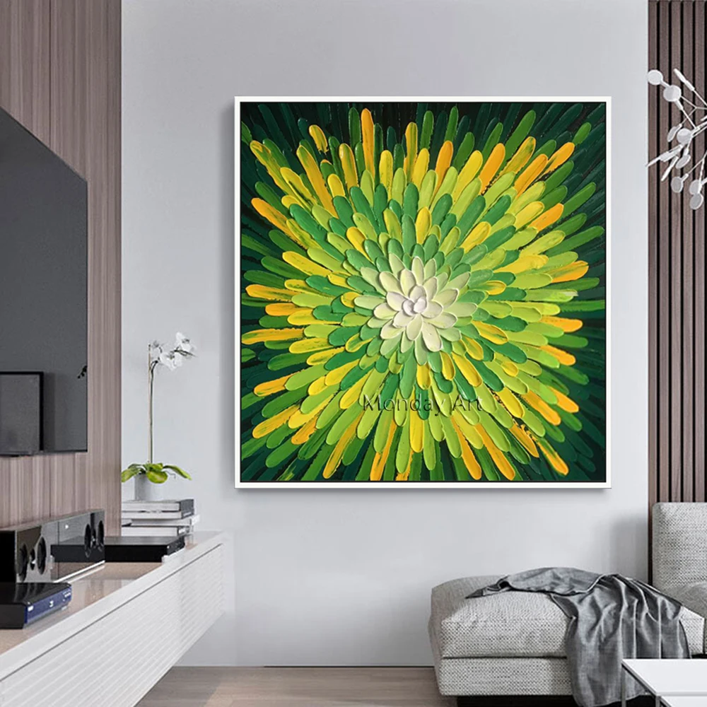 

Handmade 3D Palette Painting Hand Painted Knife flower Oil Painting On Canvas Modern artwork Wall Art Picture For Living Room