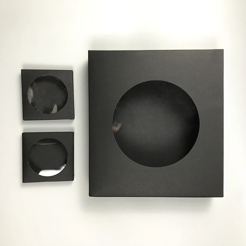 

50pcs Black Kraft Large Gift Box Packaging White Craft Paper Box window Party Wedding Cardboard Box Cajas De Carton Box Packing