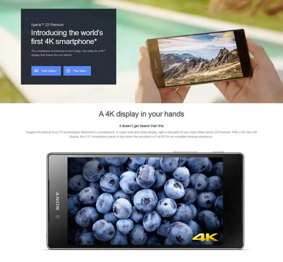Мобильный телефон sony Xperia Z5 Premium E6853 3 ГБ 32 ГБ 4G LTE NFC 2160x3840 5,5 дюйма Snapdragon 3430 мАч телефон